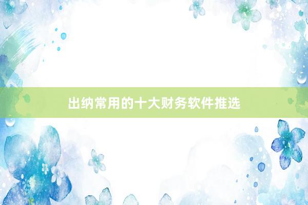出纳常用的十大财务软件推选